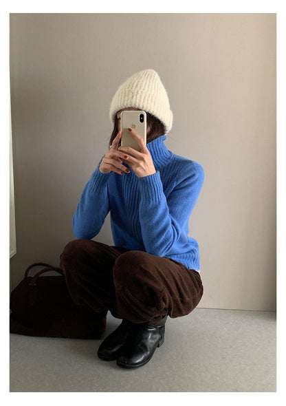 【H559】實拍個性雙拉鍊高領針織外套251021