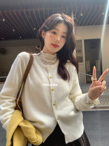 【L9320】實拍檸檬秋冬浪漫內搭立領長袖蕾絲衫251117