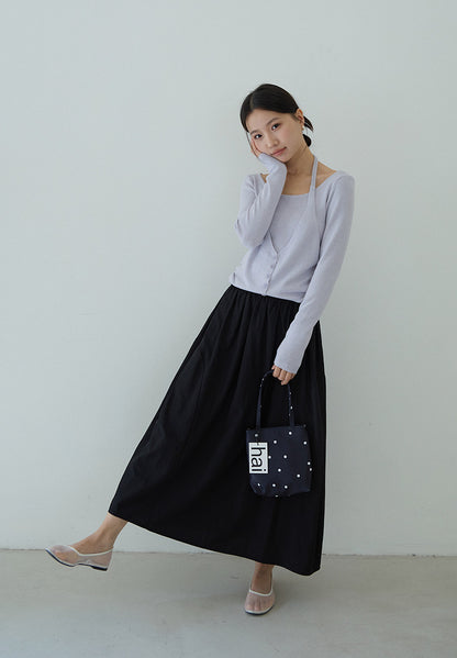 【LD11180】實拍夏季拼接纯色花苞裙260317