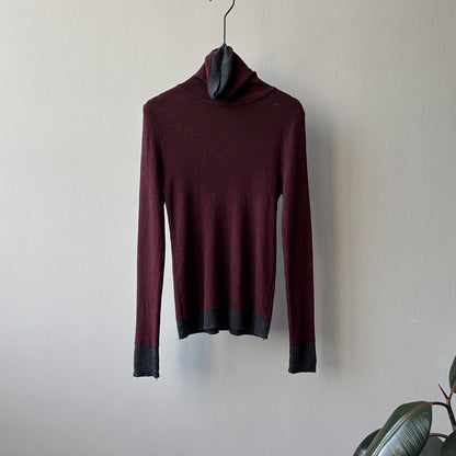 【Y352】實拍撞色高領針織衫（含羊毛10%)
251106