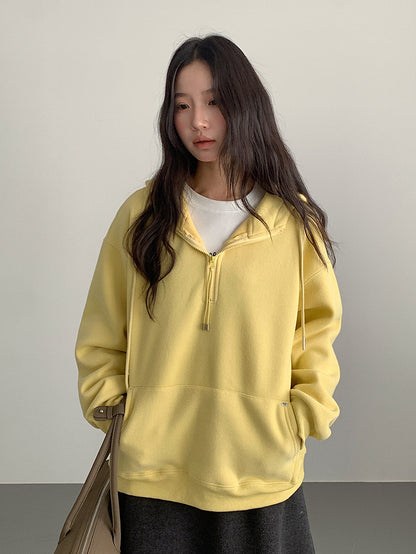 【LD11064】實拍慵懶灰色加絨加厚連帽寬鬆衞衣251209