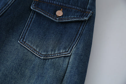 【LD11049】實拍S~XL美式加絨加厚高腰牛仔褲＋皮帶腰包251202