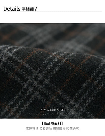 【H5502】實拍學院復古磨毛格子百褶A字裙251118