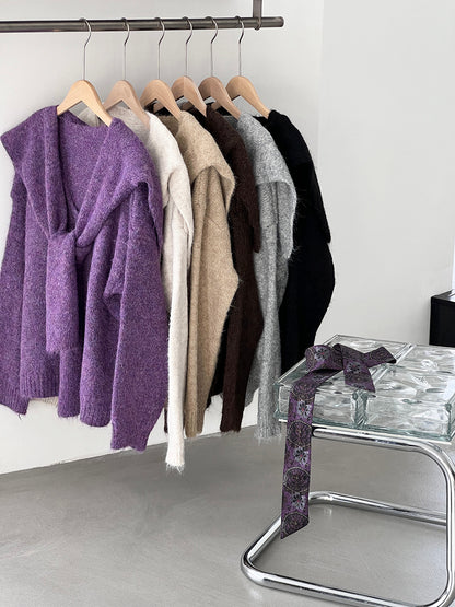 【cim8802】實拍纯色溫柔針織毛衣+針織披肩(羊毛8）251114