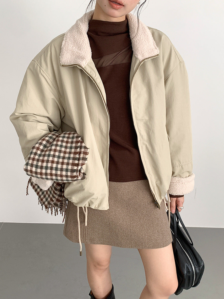 【LD11024】實拍氣質網紗拼接加絨半高領長袖T恤251124