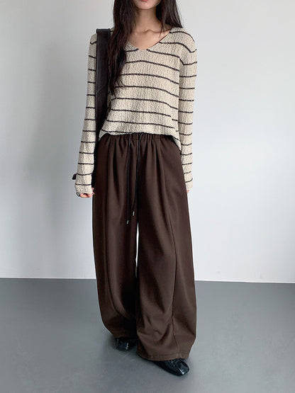 【LD11022】實拍肌理感寬鬆條紋針織衫251110