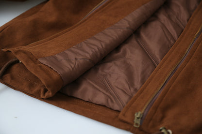 【LD3298】實拍冬季必備厚款短款麂皮絨機車外套251103