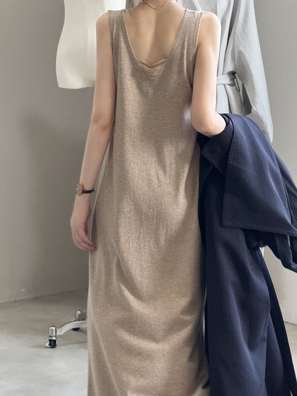 【Y865】實拍初秋垂感流蘇針織洋裝250822