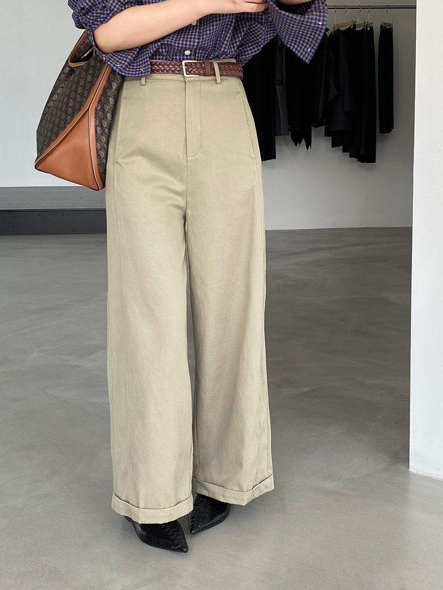 【cim1678】實拍法式高級優雅感顯瘦天絲棉直筒褲251030