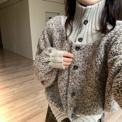 【L92665】實拍hers簡約個性高領保暖針織外套251215