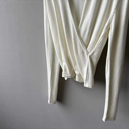 【Y218】實拍法式高級感交叉長袖針織衫(羊毛5%)251016