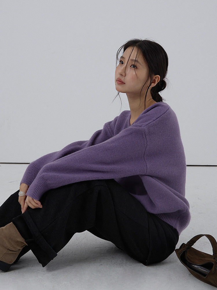 【LD3281】實拍慵懶寬鬆棉羊絨針織毛衣251103