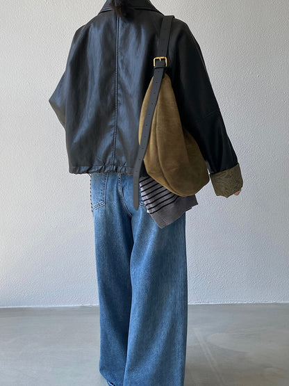 【cimz1667】實拍個性復古黑色工裝皮衣外套251120