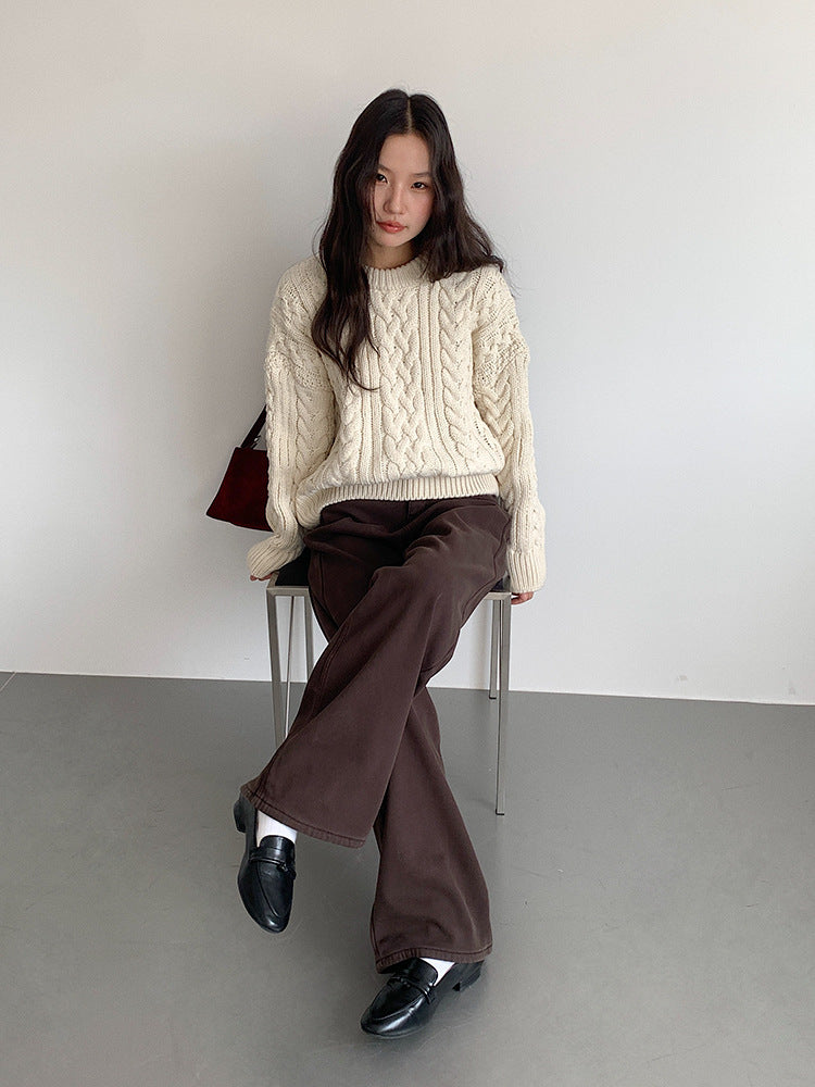 【LD11010】實拍S~XL復古加絨加厚高腰直筒牛仔褲251110