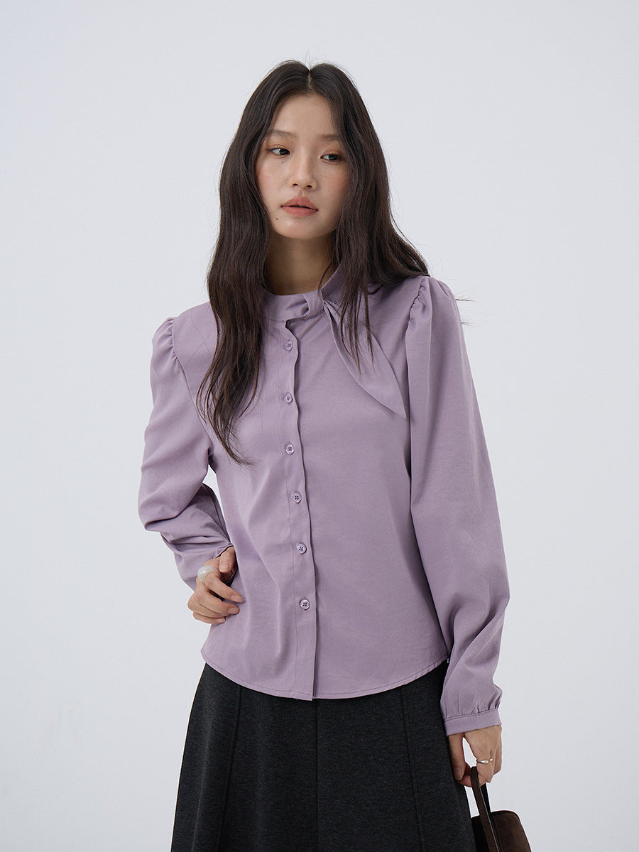 【LD3278】實拍小圓領長袖襯衫+條紋針織背心（分開下單）251103