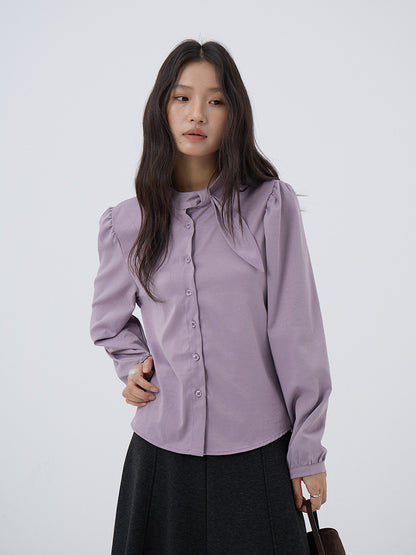 【LD3278】實拍小圓領長袖襯衫+條紋針織背心（分開下單）251103