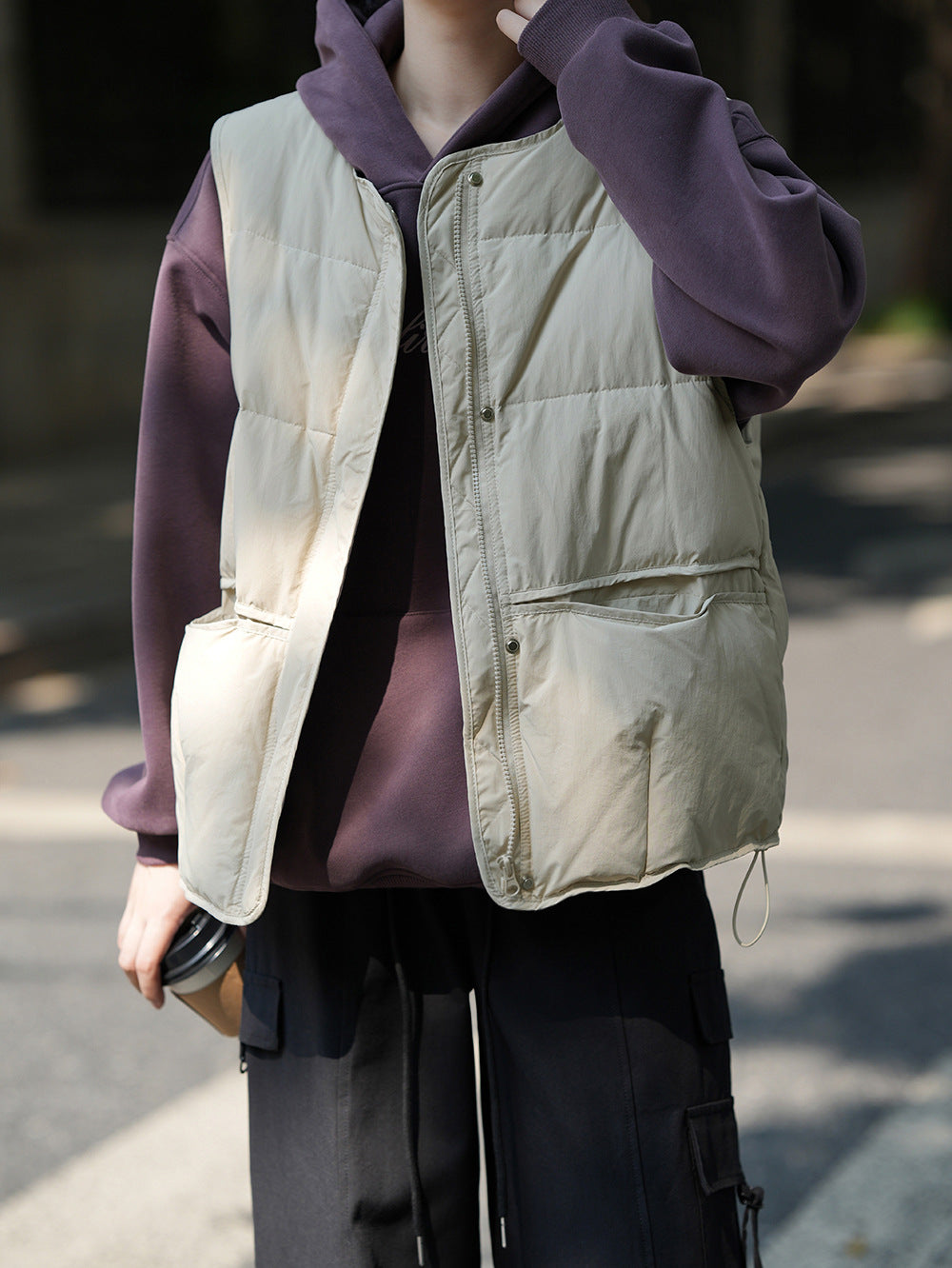 【Y80882】 實拍保暖白鴨絨50%羽絨背心251023