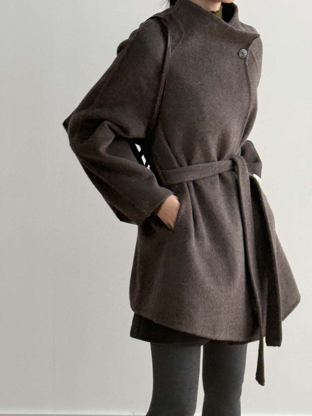 【Y8511】實拍高級感立領羊毛呢大衣外套（棉羊毛52%)251106