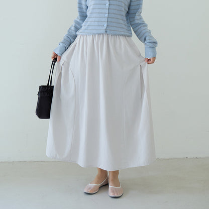 【LD11180】實拍夏季拼接纯色花苞裙260317