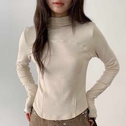 【LD11041】實拍羊绒簡約高領長袖T恤251202