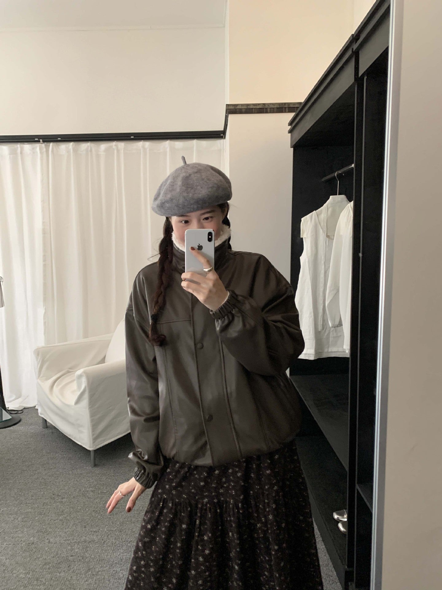 【H5485】實拍高級感毛領PU皮衣夾棉加厚外套251109