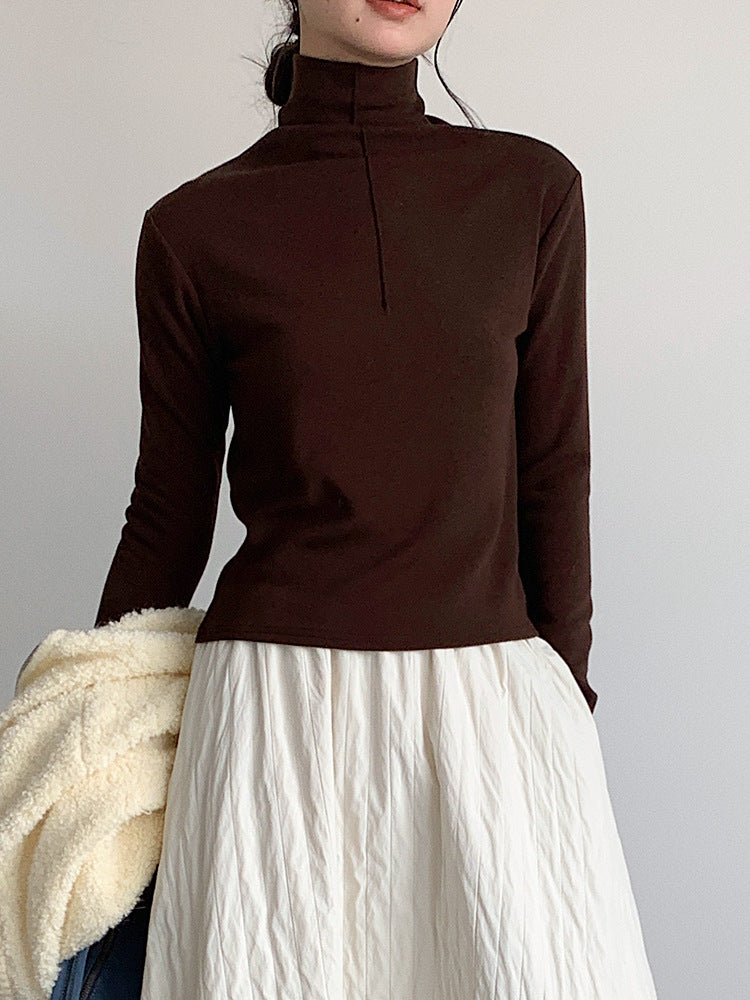 【LD11012】實拍加厚半高領6色打底長袖t恤251110