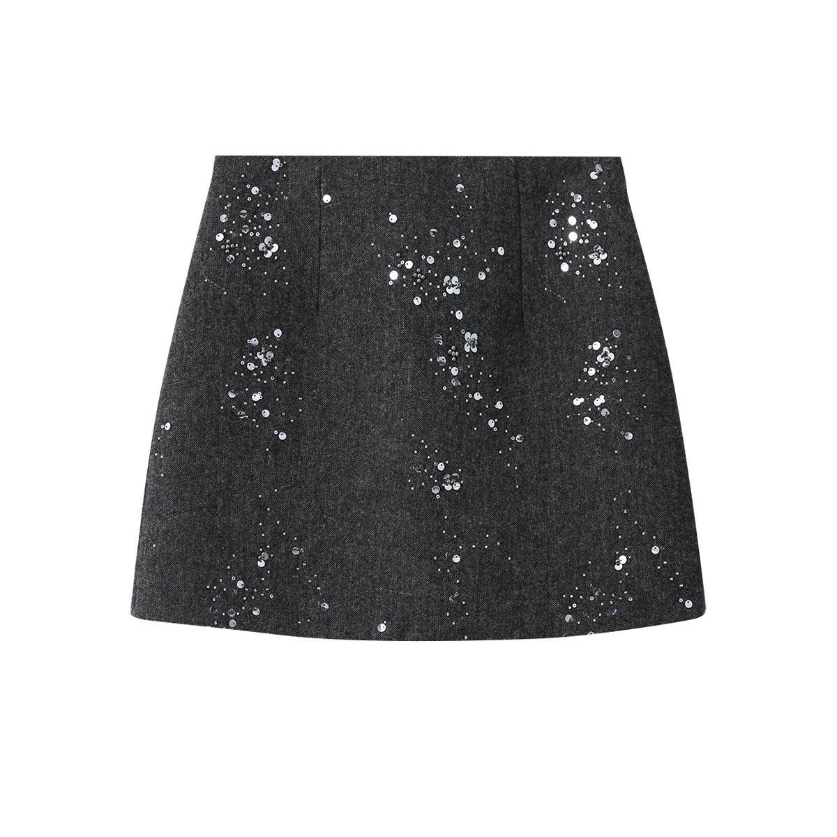 【LD11045】實拍S~XL法式重工時髦毛呢亮片短裙251202