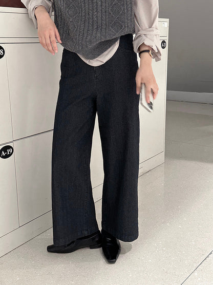 【cim6121】實拍超顯瘦顯腿直彈性九分黑色牛仔褲251030