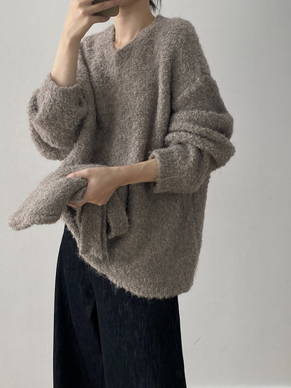 【YK259】實拍冬季慵懒奶呼呼針織毛衣+可拆卸披肩帽子(羊毛12%)251113