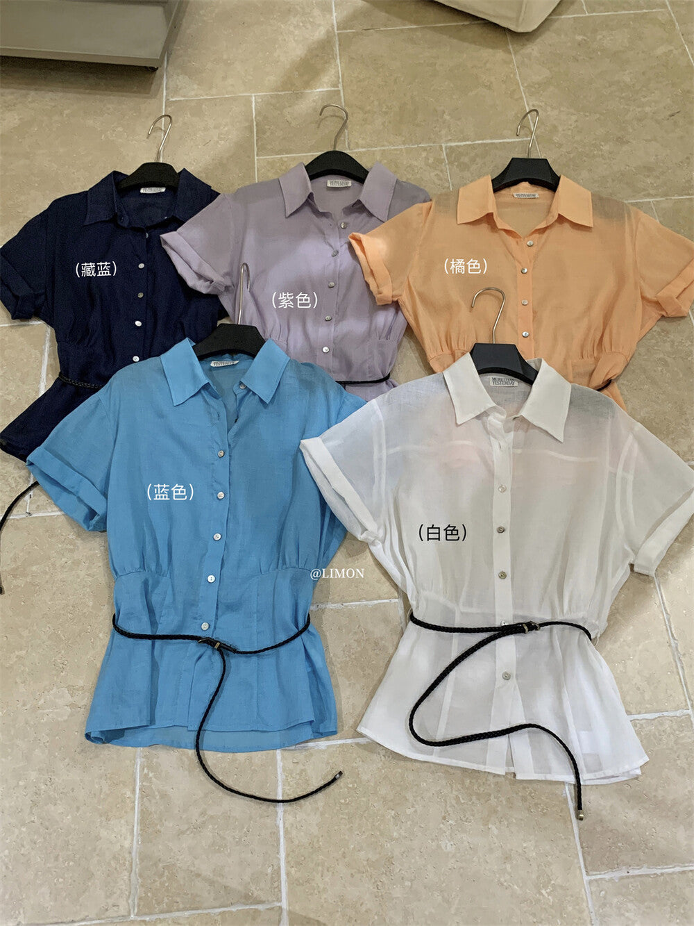 【L8757】實拍檸檬家極簡氣質棉麻長版上衣｜綁帶顯腰襯衫250519