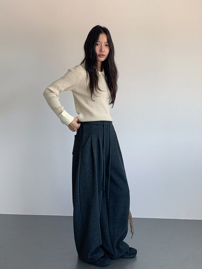 【LD11026】實拍絕美法式針織坑條假2件針織衫251124