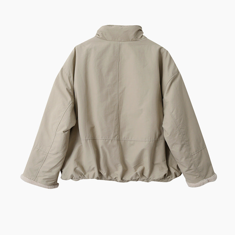 【LD11031】實拍冬天高級感加厚立領羊羔毛保暖夾克外套251124