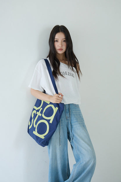 【LD11279】Y2K甜辣女孩🔥時髦單肩細肩帶字母印花假兩件露肩收腰T恤260519