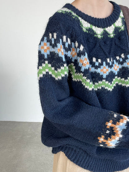 【cimMB850】實拍冬季必備复古費爾島提花針織毛衣251114