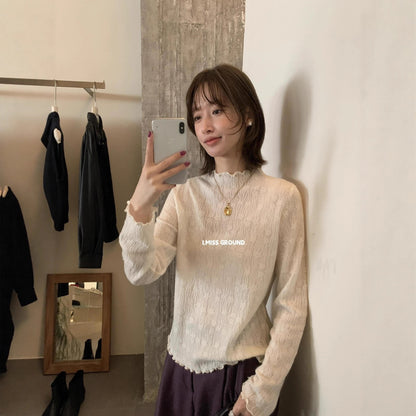 【LH900537】實拍IMISS韓系絕美氣質花邊領蕾絲打底衣251215
