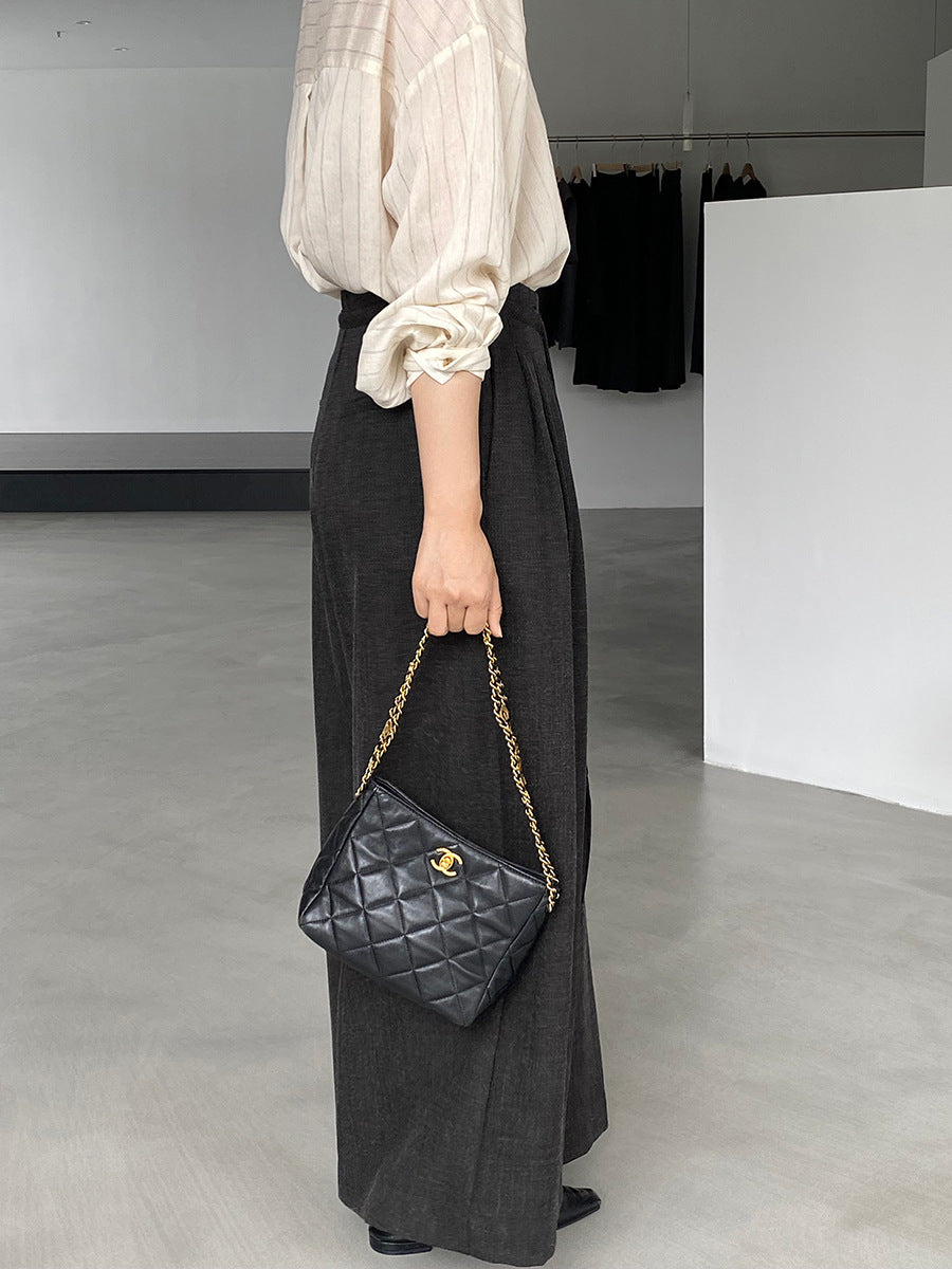 【cim1619】實拍韓系高級百搭壓褶垂感西裝褲251030