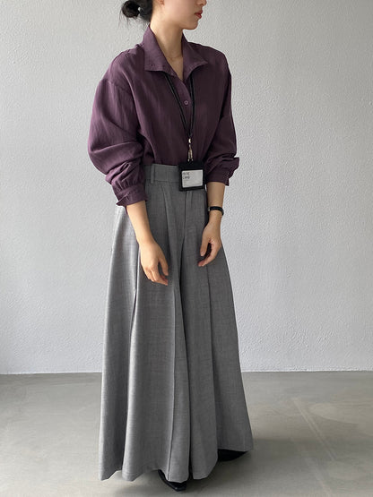 【cim1653】實拍秋日必備高腰壓褶大擺西裝褲251030