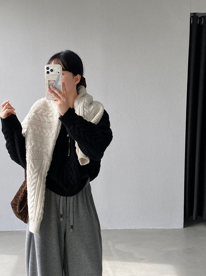 【cimz1398】實拍復古加厚保暖棒針麻花針織毛衣（棉羊毛17)251120