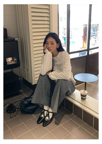【H5417】實拍早秋美式復古寬鬆休閒衞衣250909