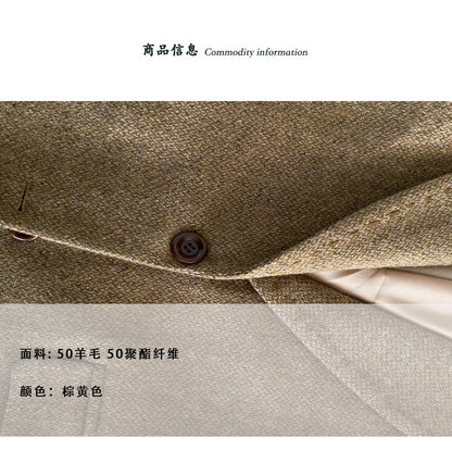 【cimzZ501】復古設計感・50%羊毛手工縫線西裝外套261029