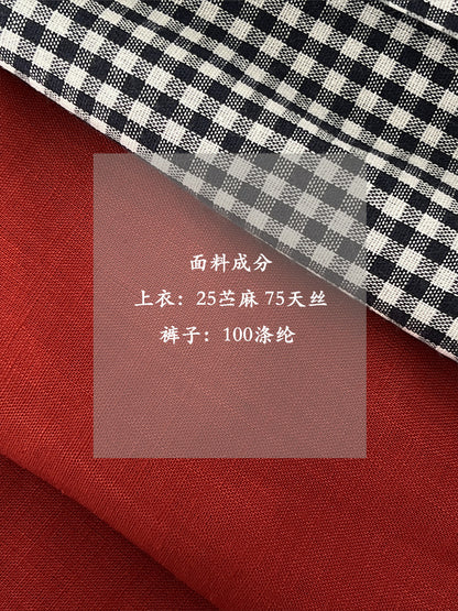 【cimzY819】法式復古女伶🍒復古無袖背心+顯瘦八分休閒褲260506
