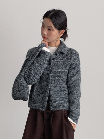 【LD3296】實拍輕奢復古寬翻領厚實針織外套＋針織包251103