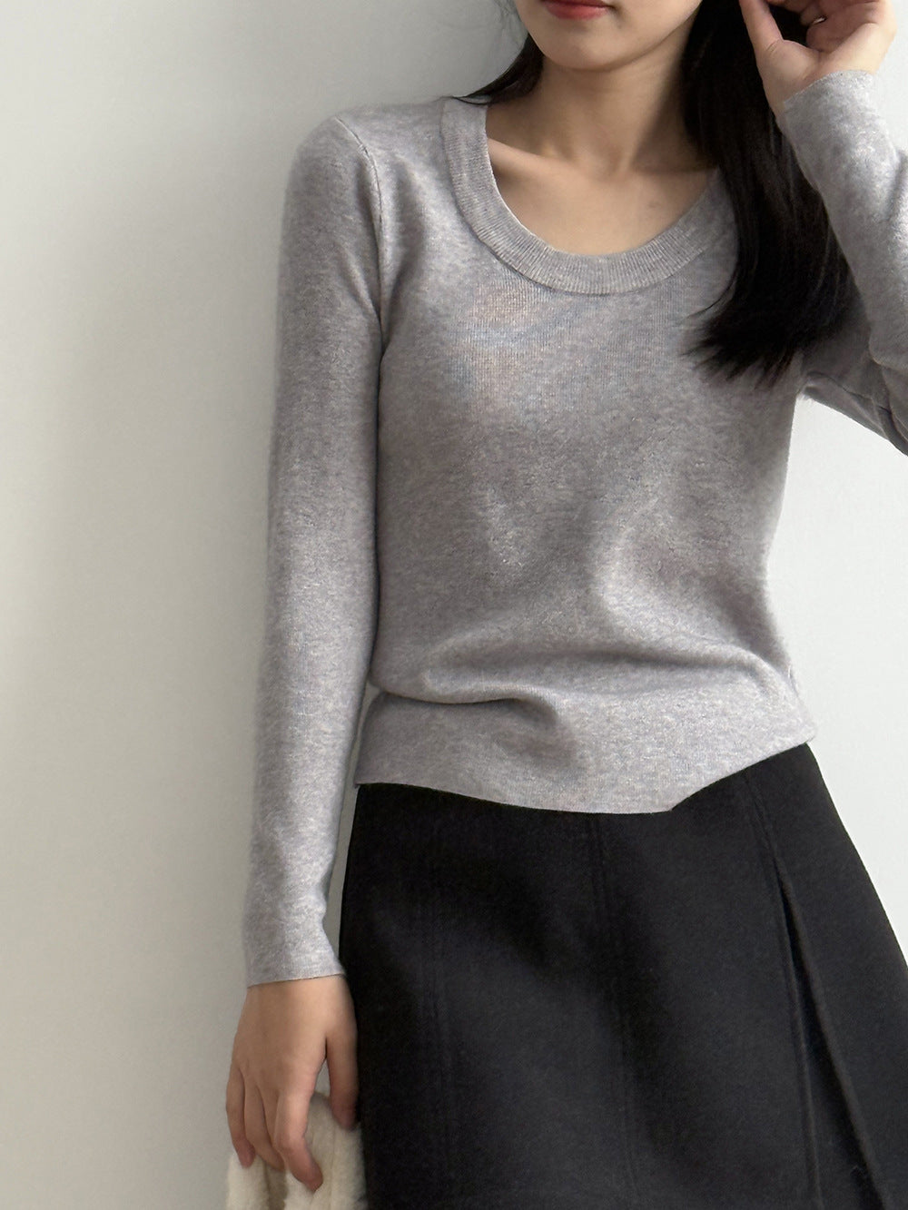 【Y275】實拍冬季U領長袖針織衫251106