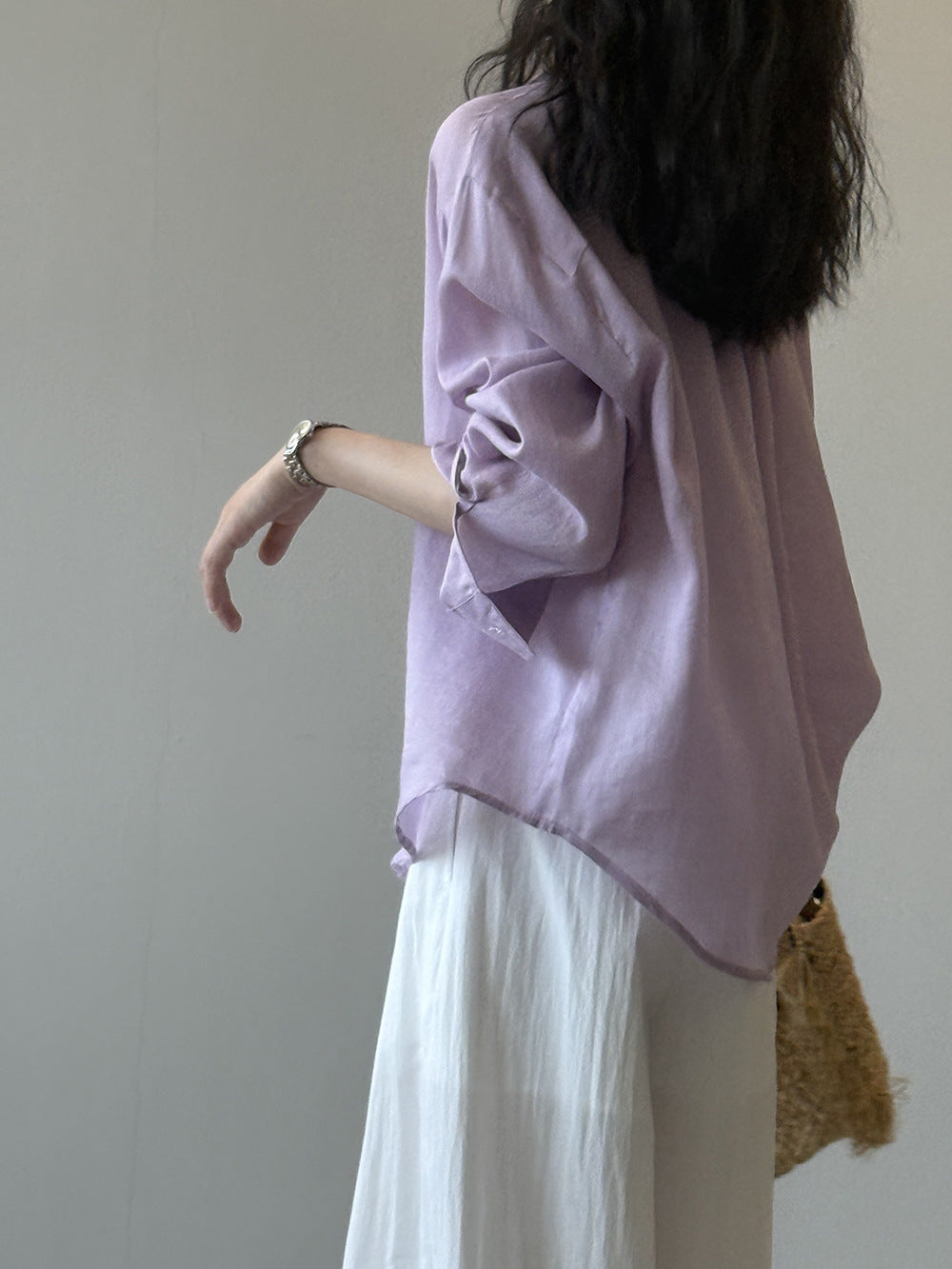 【Y82525】實拍天丝苎麻氣質涼爽防曬襯衫250619