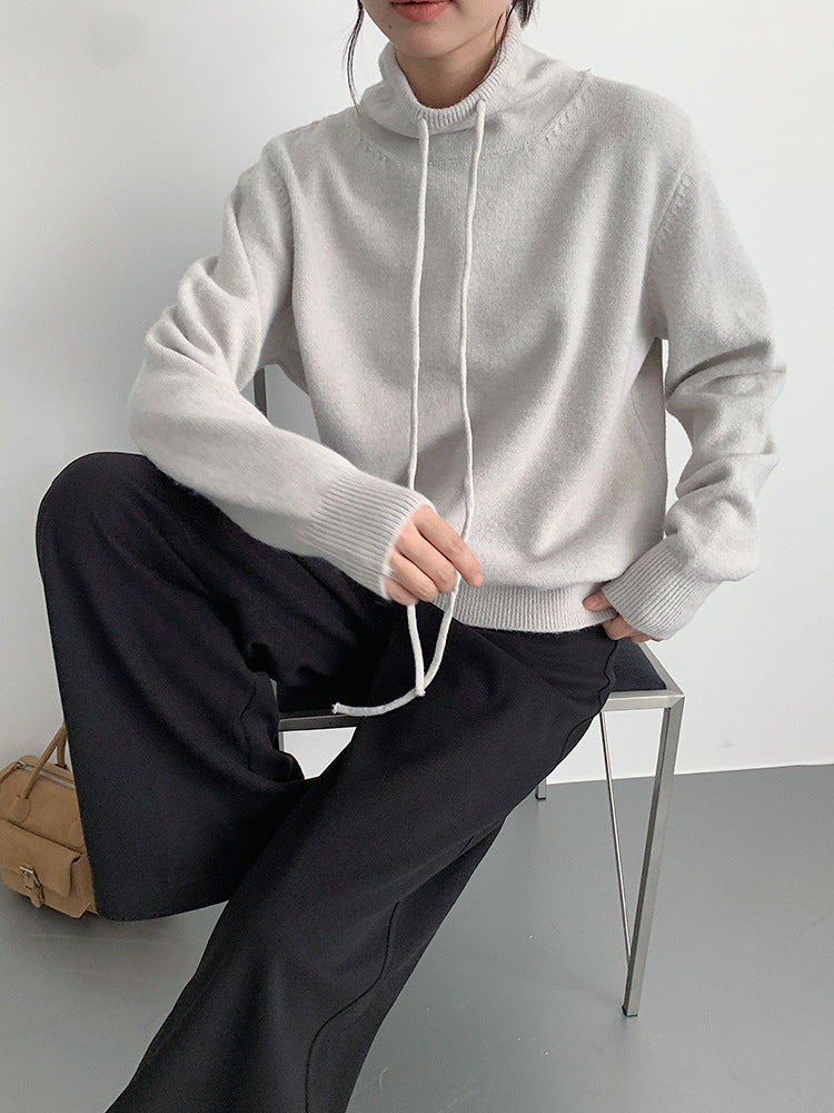 【LD3294】實拍慵懶復古立領羊駝絨針織衫251103