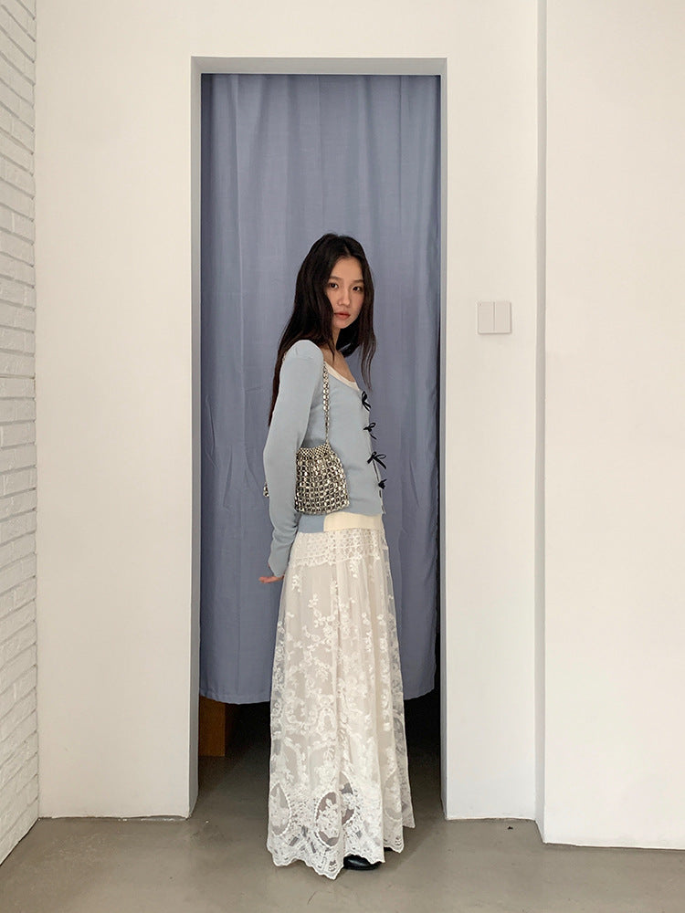 【L9702】實拍絕美四季穿的重工蕾絲長裙251117