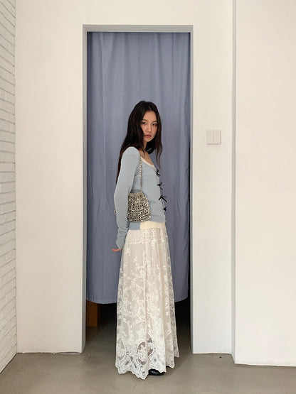 【L9702】實拍絕美四季穿的重工蕾絲長裙251117