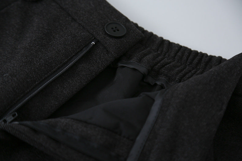 【LD11044】實拍厚款毛呢西裝短褲後鬆緊腰251202