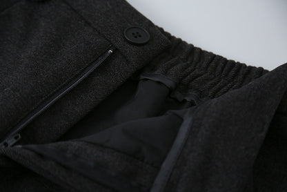 【LD11044】實拍厚款毛呢西裝短褲後鬆緊腰251202