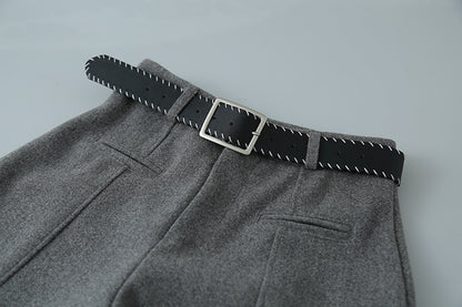 【LD11011】實拍S~XL設計感毛呢西裝闊腿褲251110